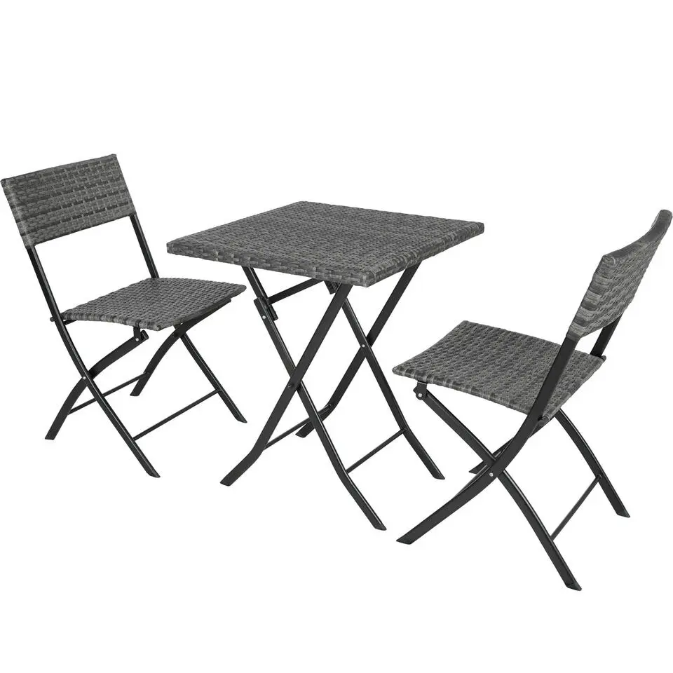 tectake Wicker balkonset Trevi, Grijs