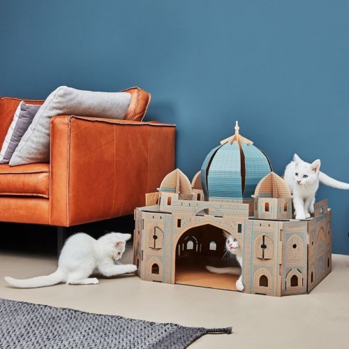 Casita Landmarks Taj Mahal Gato Cocô Marrom e Azul