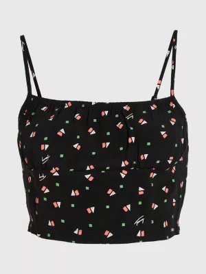 Top cropped com estampa geométrica delicada
