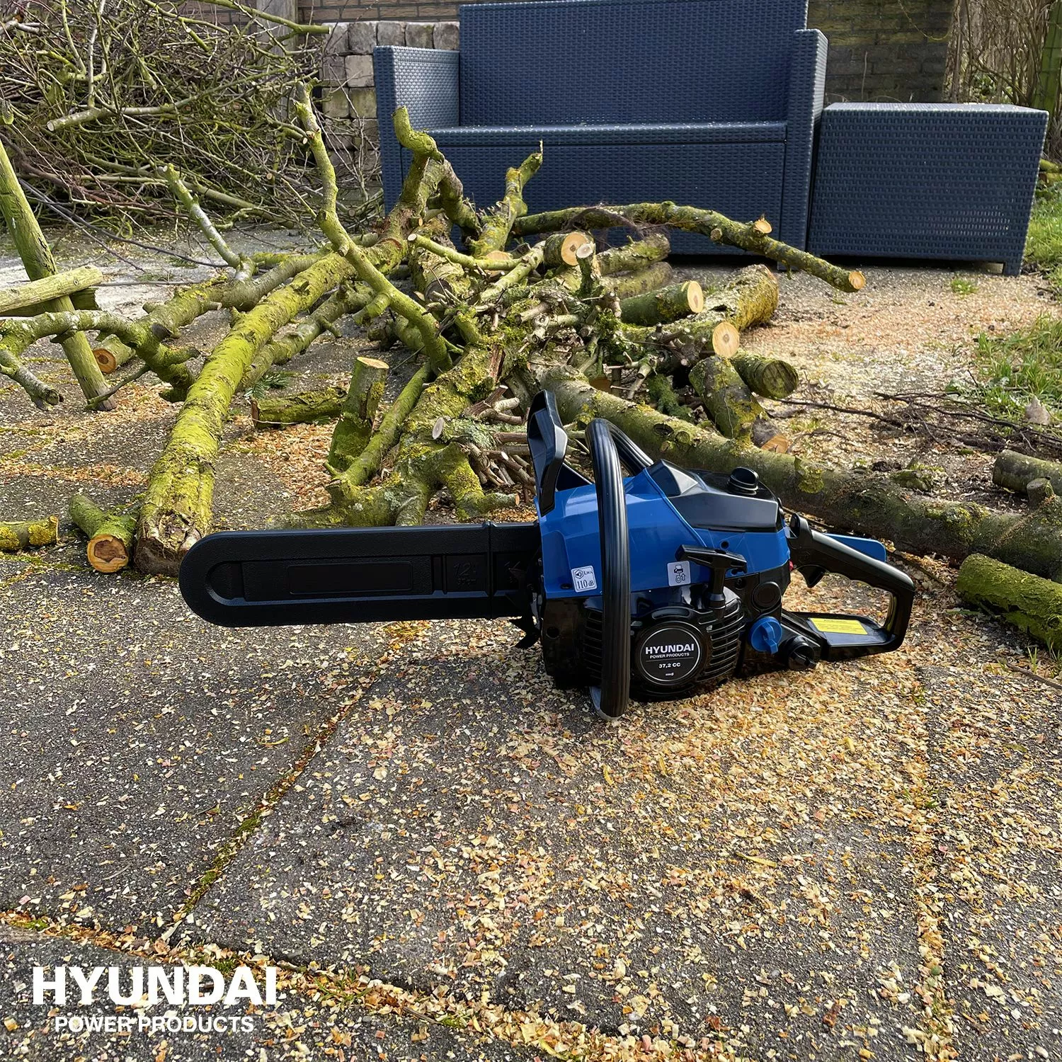 Hyundai 57258 Benzine kettingzaag - 2-takt - 38cc - 350 mm