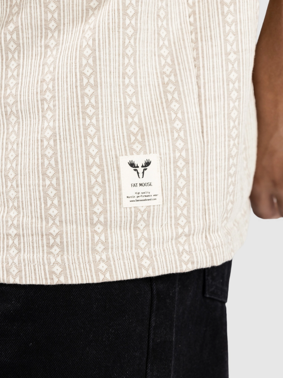 Fat Moose Hazy Jacuard Shirt ecru/khaki
