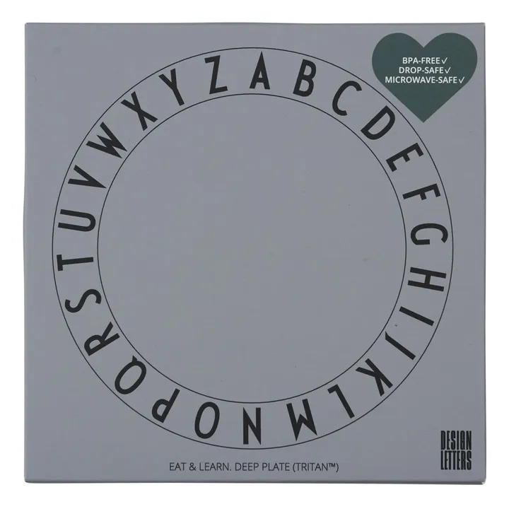 Design Letters Assiette creuse Eat & Learn | Gris