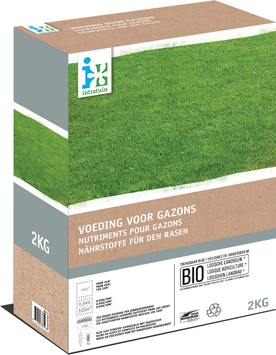 Intratuin voeding voor gazons Bio 2 kg