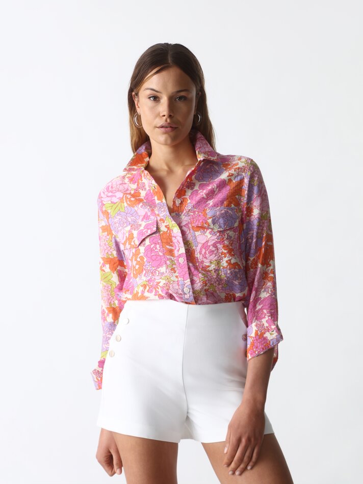 Shorts sociais com detalhes - Branco