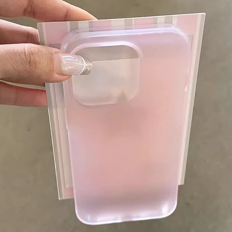 iPhone 16 Gummi Case Hülle Ultra Thin - Rosa / Transparent (Matt)