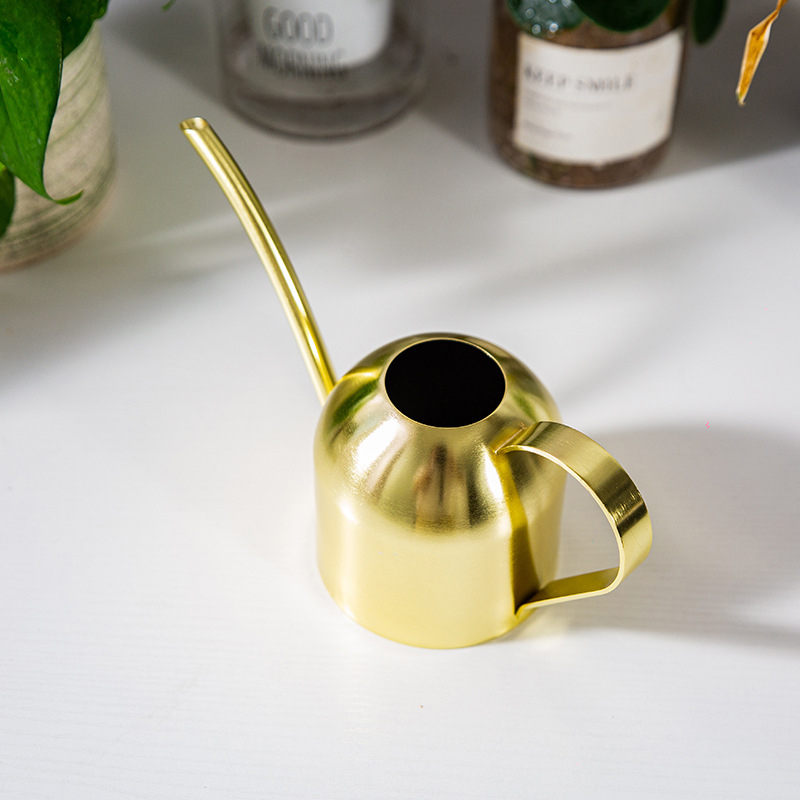 (500ml) Edelstahl Blumen Giesskanne Pflanzen Bewässerung Garten Spritz Kanne - Gold