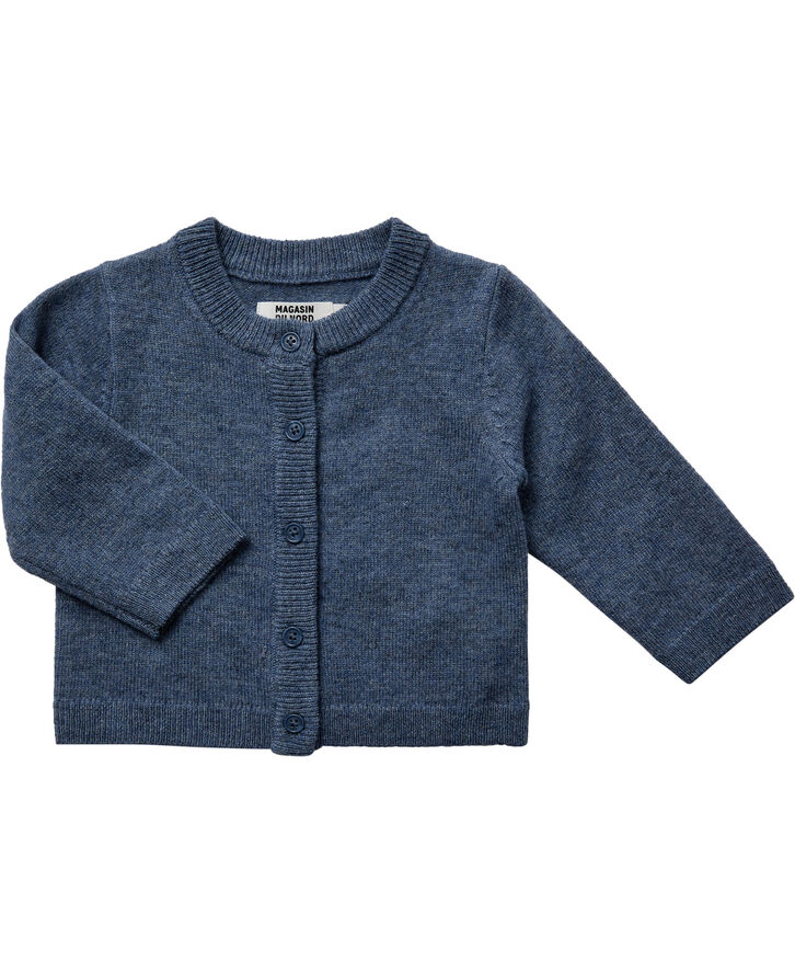 Magasin du Nord Collection Strikka RWS wool & cashmere baby cardigan Medium blue melange