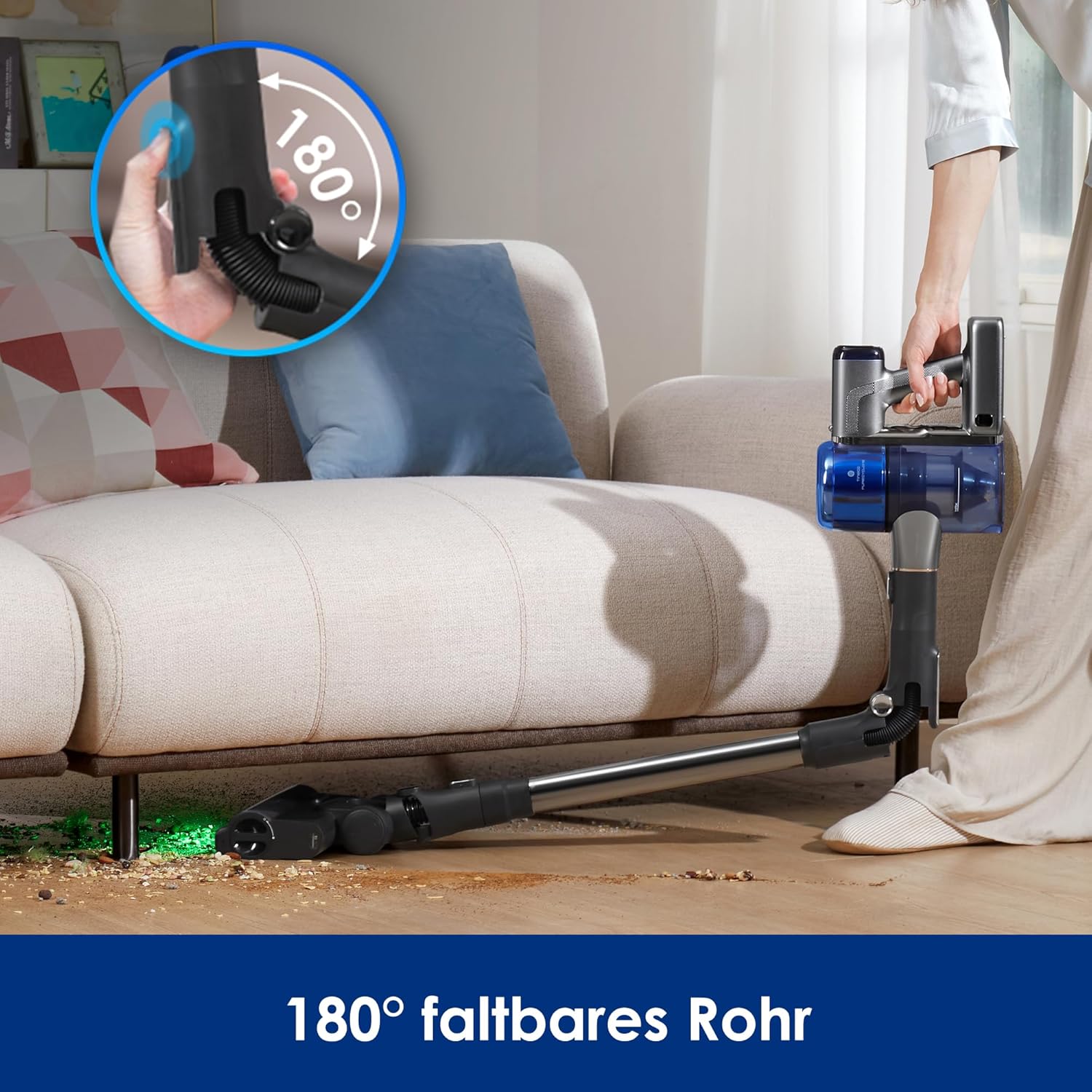 Tineco Pure ONE S70 Akku Staubsauger, 200 AW, LED, 3DSense Pro Reinigungssystem, bis zu 95 Min. 6-stufiges Filter, ZeroTangle-Bürste, Intelligenter Kabelloser Handstaubsauger
