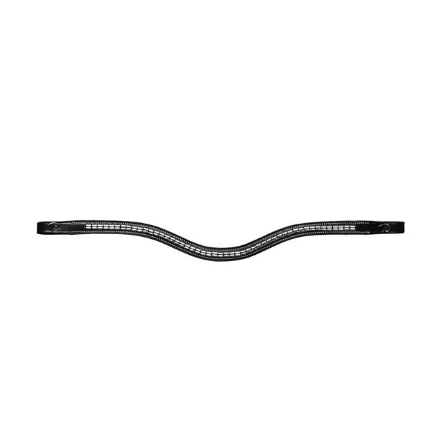 Frontriem Dy'on Silver Clincher V-Shaped Us Hunter Zwart