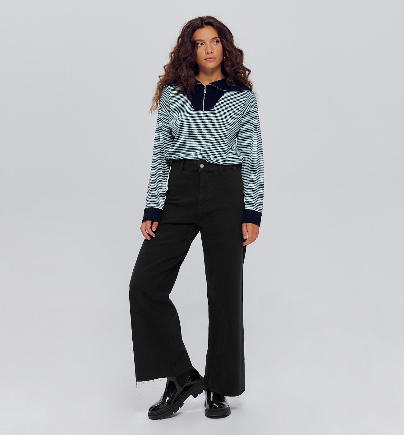 Pantalon taille haute raw cut - Noir