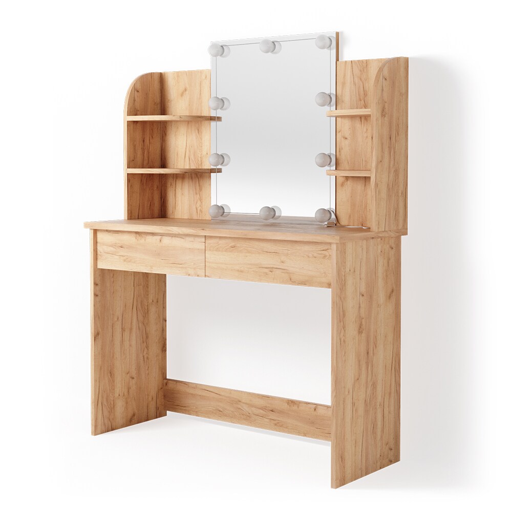 VICCO LED Schminktisch CHARLOTTE Frisiertisch Kommode Kosmetiktisch Eiche
