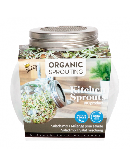 Buzzy Organic Sprouting Pot Salademix Bio - Groentezaden - 7.5 g