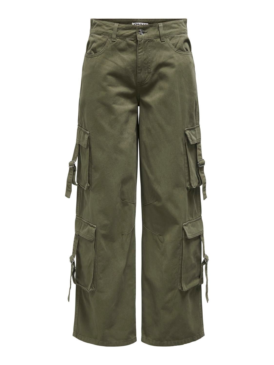 ONLMALFY Mittlere Taille Weiter Beinschnitt Cargo-Hose Kalamata