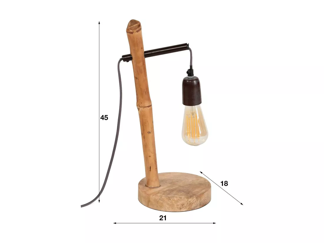 Lampe décorative pied bambou LUCKNOW