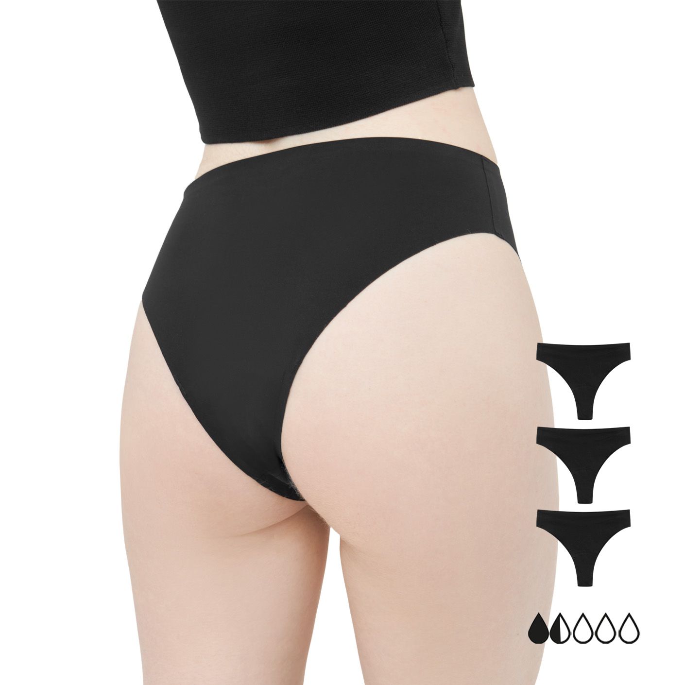 mymonthlys Periodenunterwäsche - 3er Set Tanga Periodenslip EMMY leicht