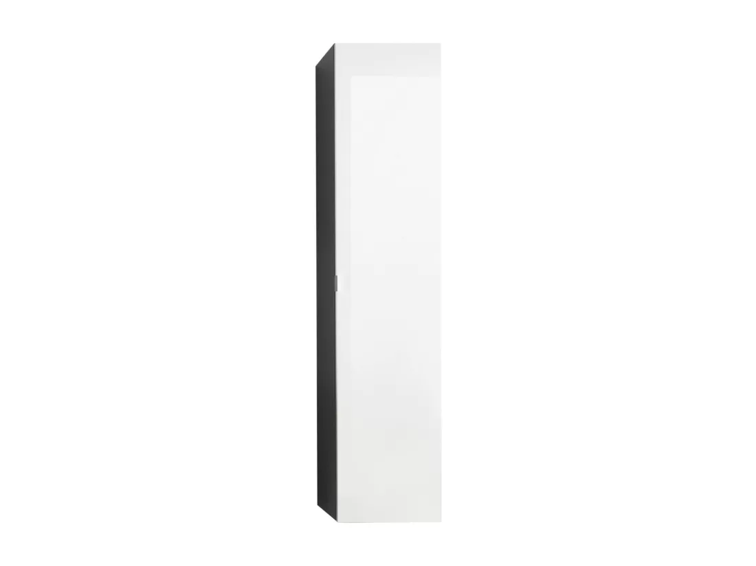 Colonne avec miroir intérieur - Mélaminé- Gris-Blanc - 35 - 157 - 31 cm