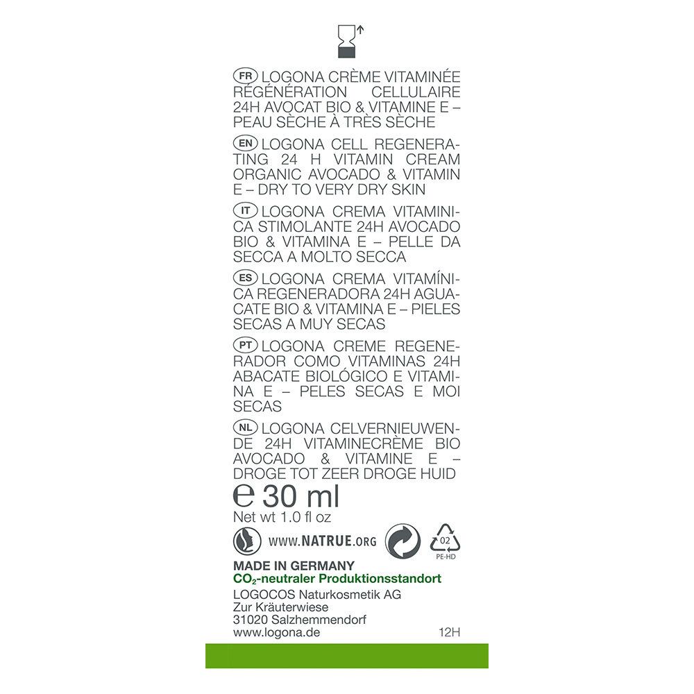 LOGONA Naturkosmetik Zellerneuernde 24h Vitamincreme
