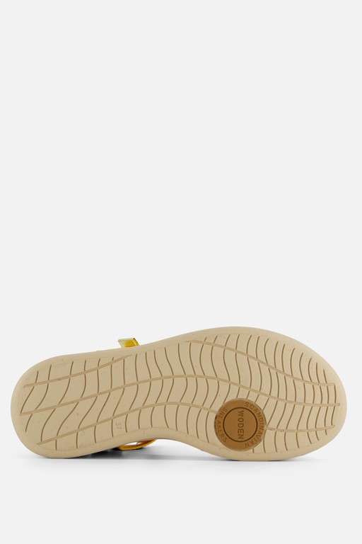 Woden Line Sandalen geel Textiel