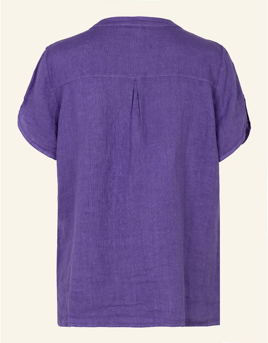 Chemisier violet 100% LIN