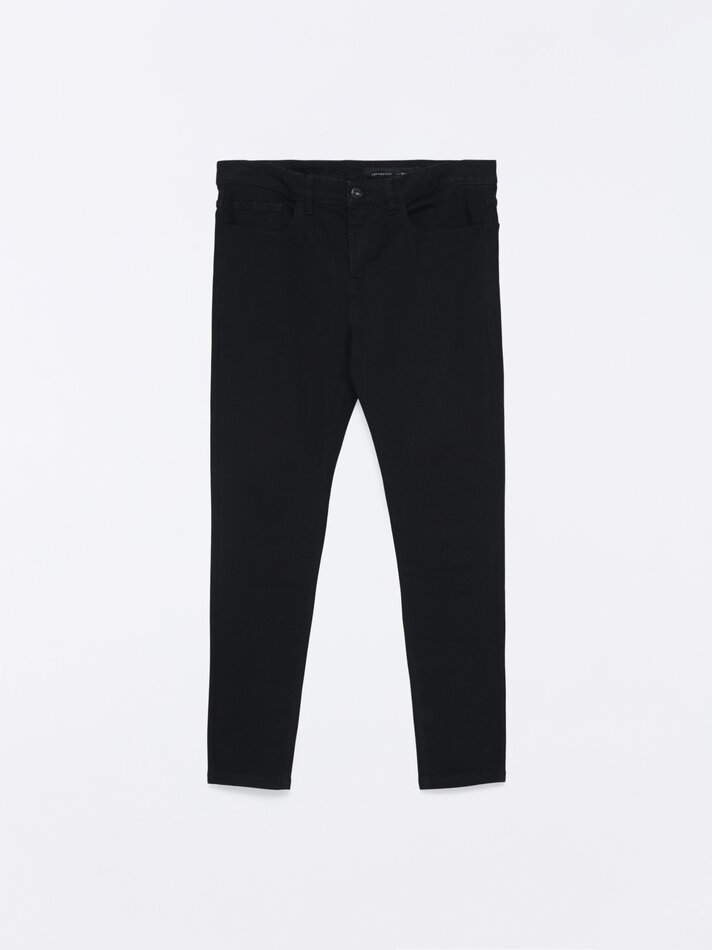 Calça jeans skinny com efeito spray - Preta