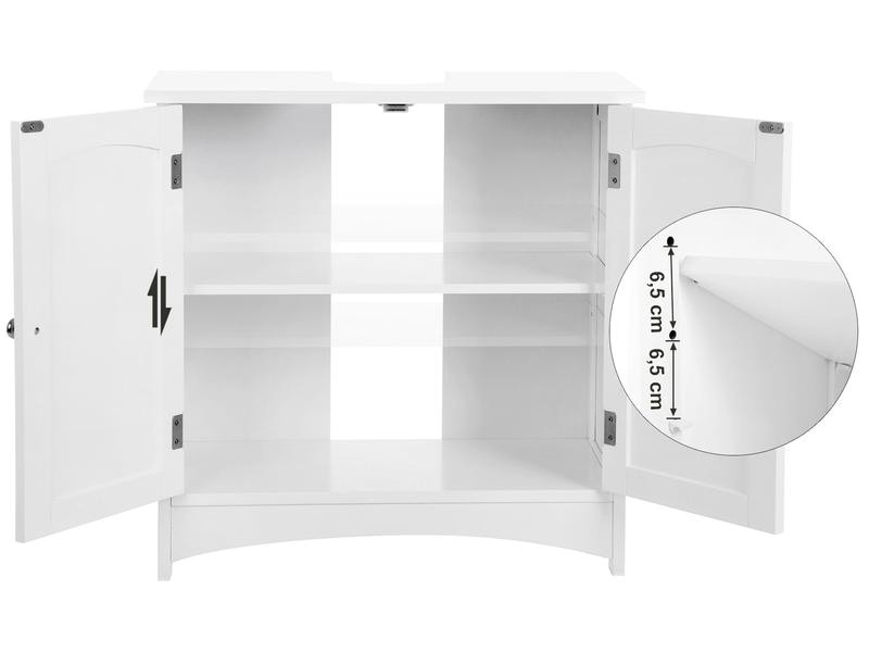 VASAGLE Waschbeckenunterschrank mit Doppeltür 60 x 60 cm, W Badezimmerregal