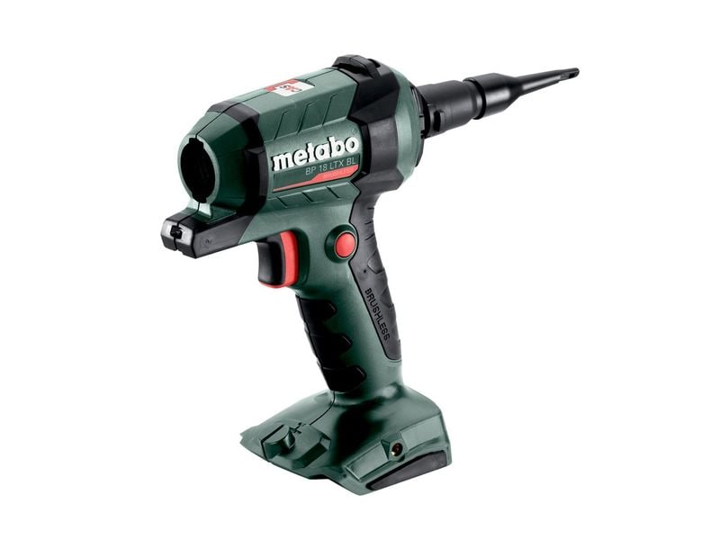 Metabo Akku-Bläser BP 18 LTX BL Solo Kraftvolle und vielseitige Akku-Blaspistole mit starkem Luftstrom zum Reinigen, Ausblasen, Aufpumpen und Entlüften