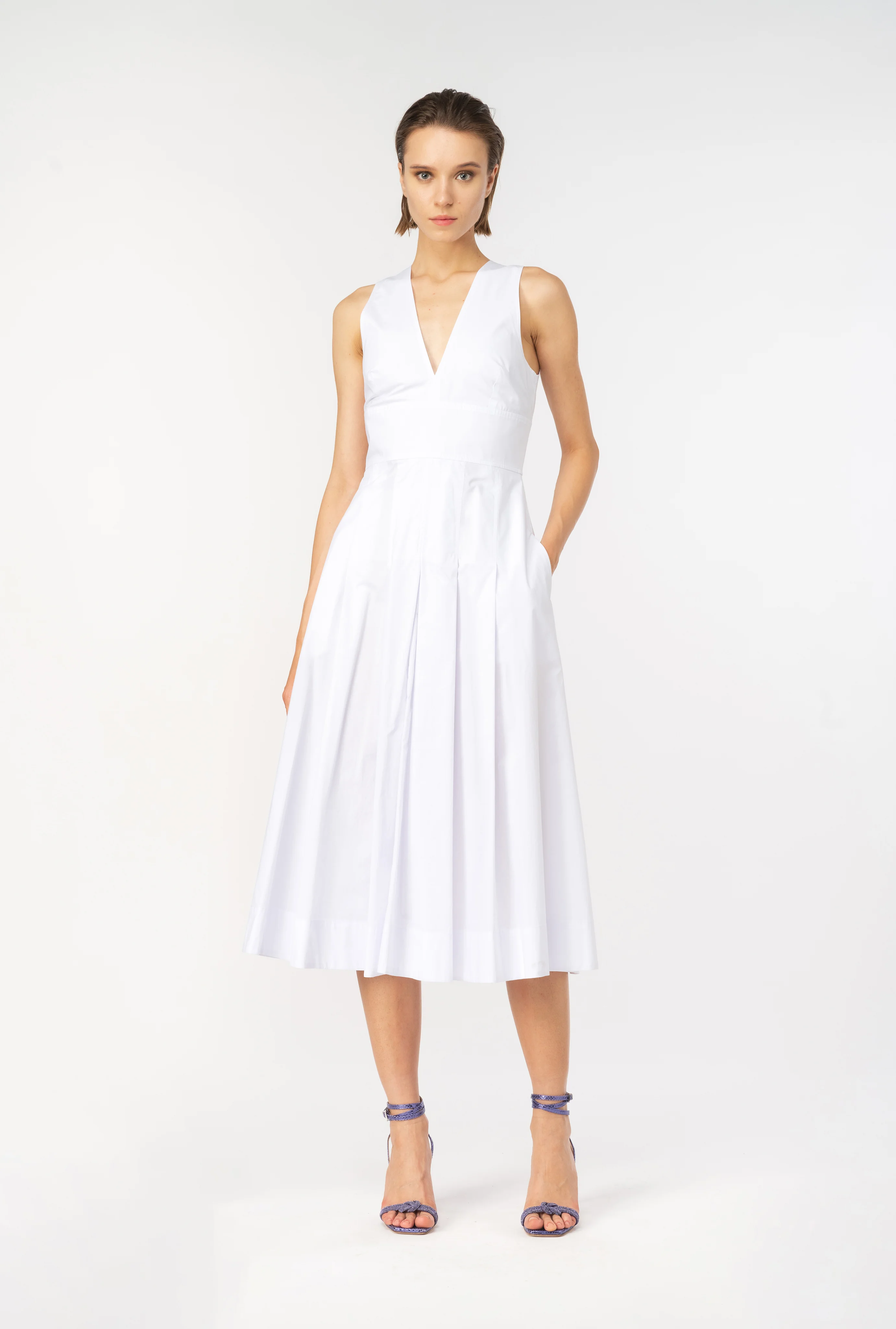 Robe plissée | Blanc