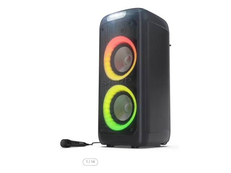 Sharp XParty Street Beat PS-949 - Festhøjttaler - trådløs - Bluetooth - App-kontrolleret - sort (gitterfarve - sort)