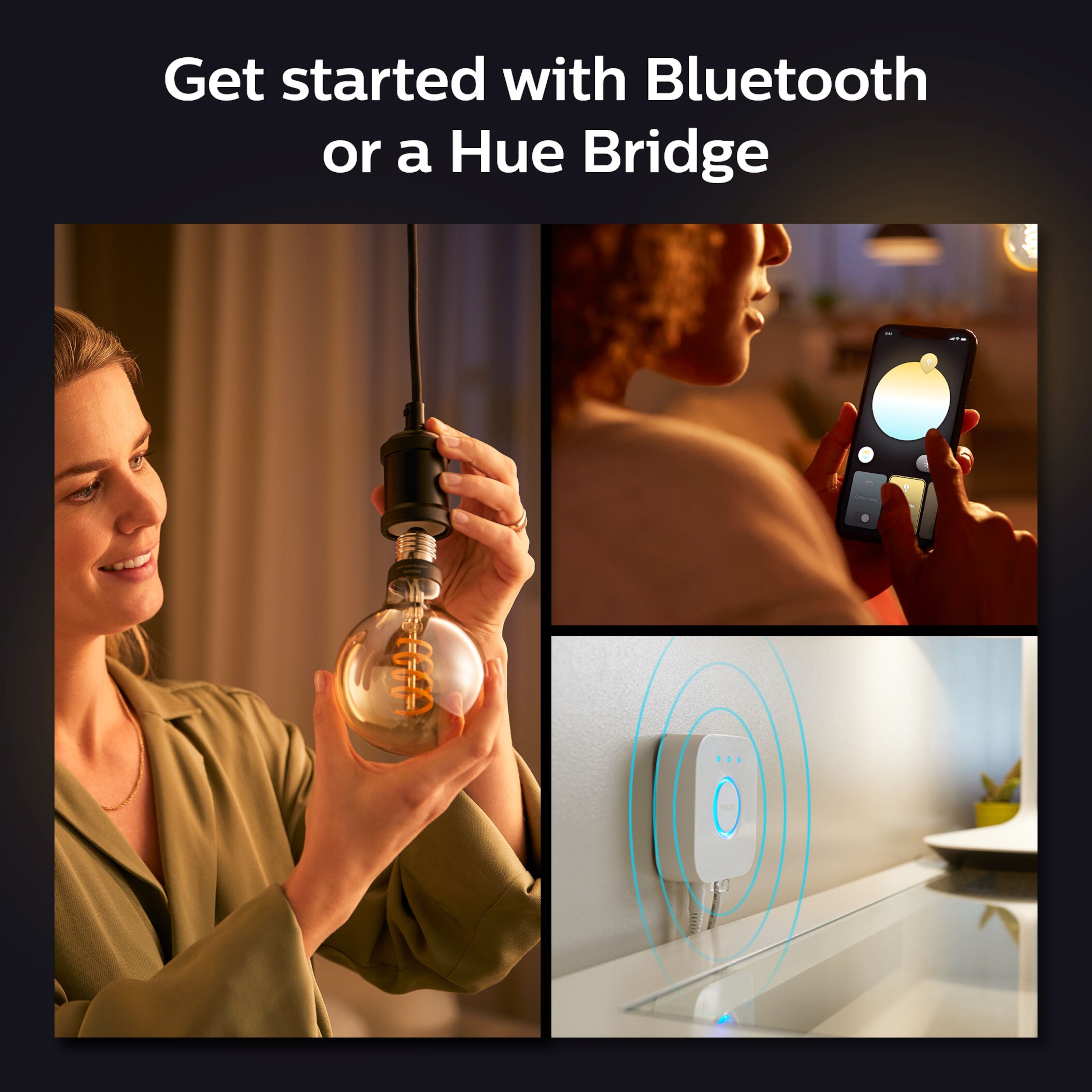Philips Hue Filament G125 E27 Smart LED-pære 550 lm