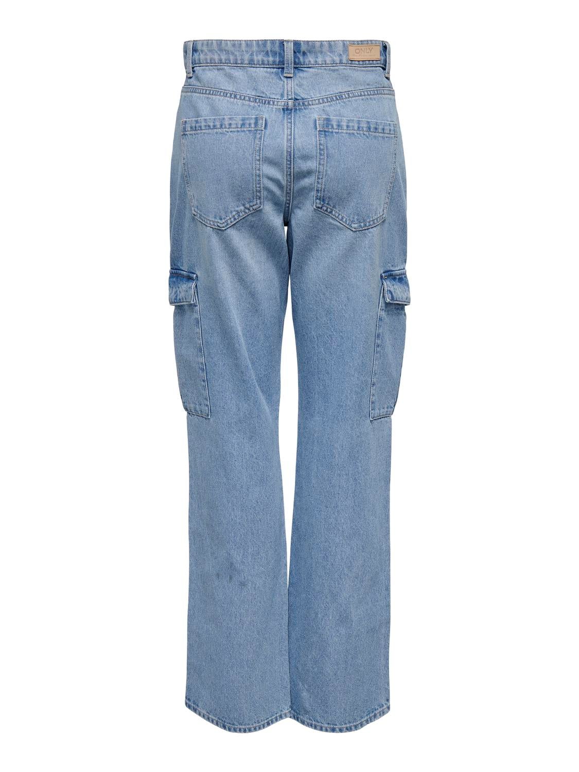 ONLRILEY Hohe Taille Gerade geschnitten Jeans Light Blue Denim