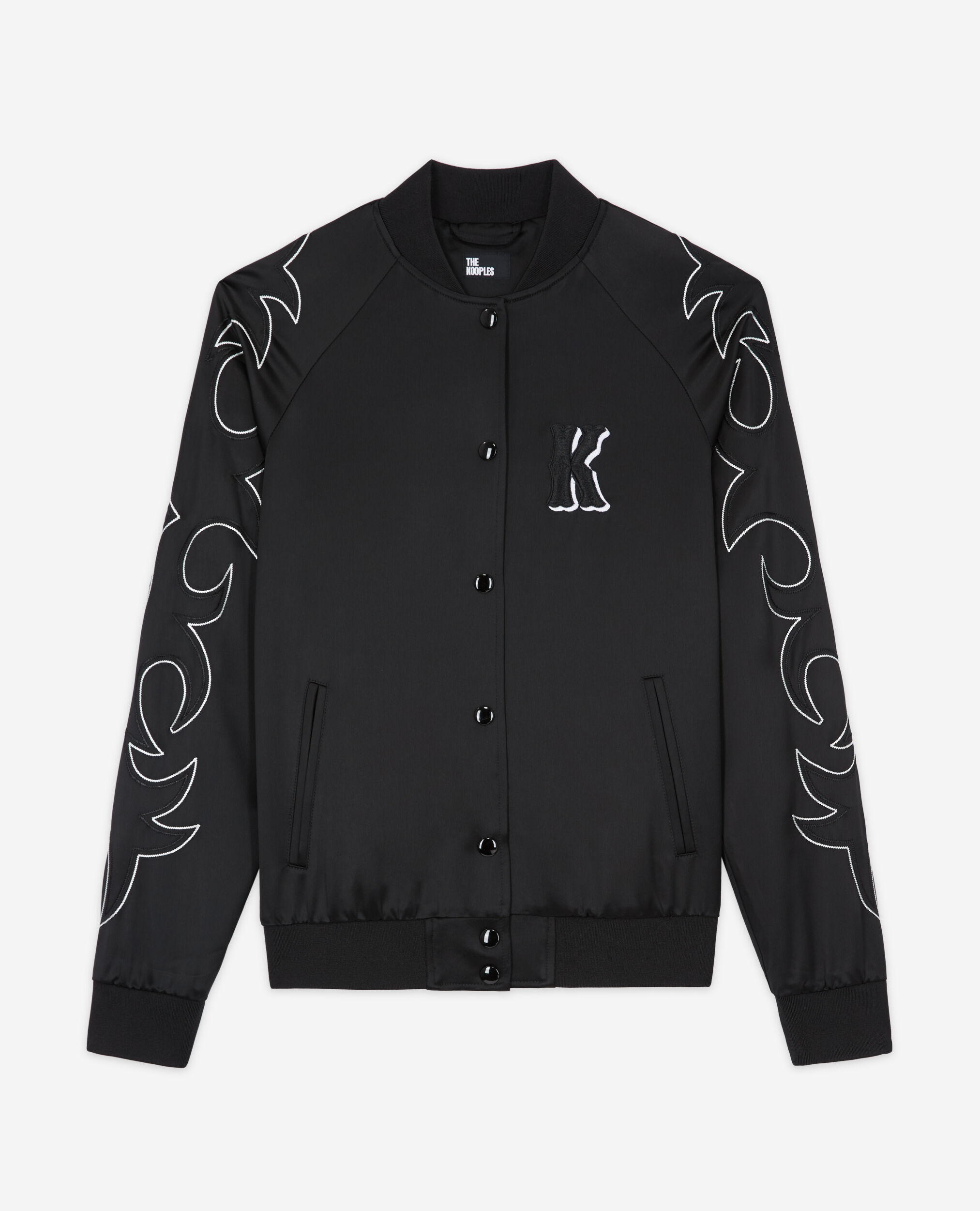 Blouson Teddy noir avec broderies Western