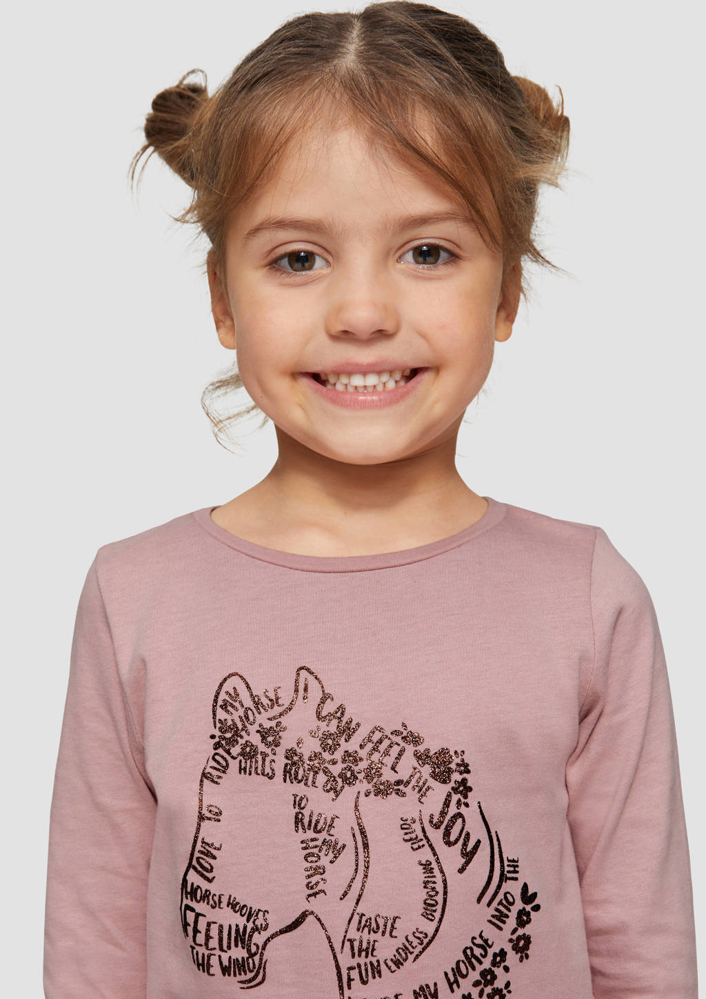 s.Oliver longsleeve met printopdruk roze