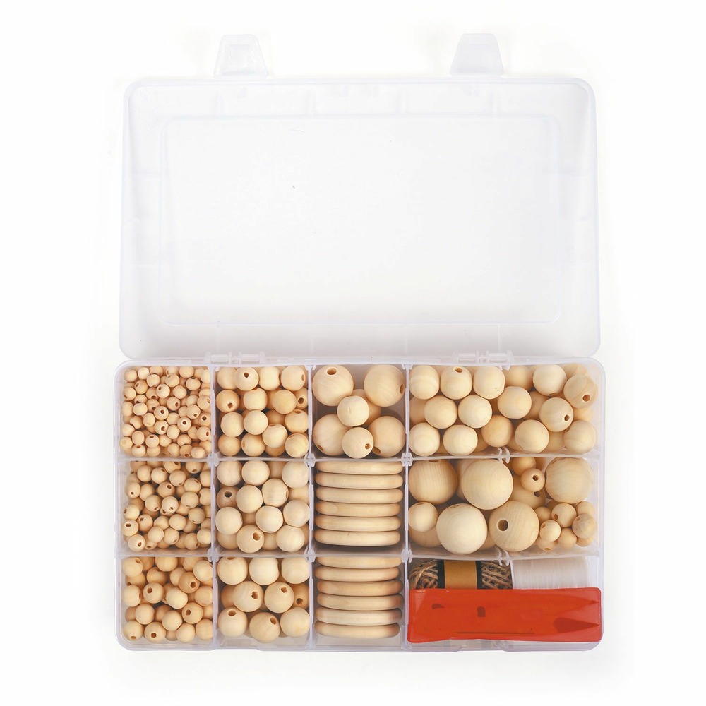 747 perles et anneaux en bois