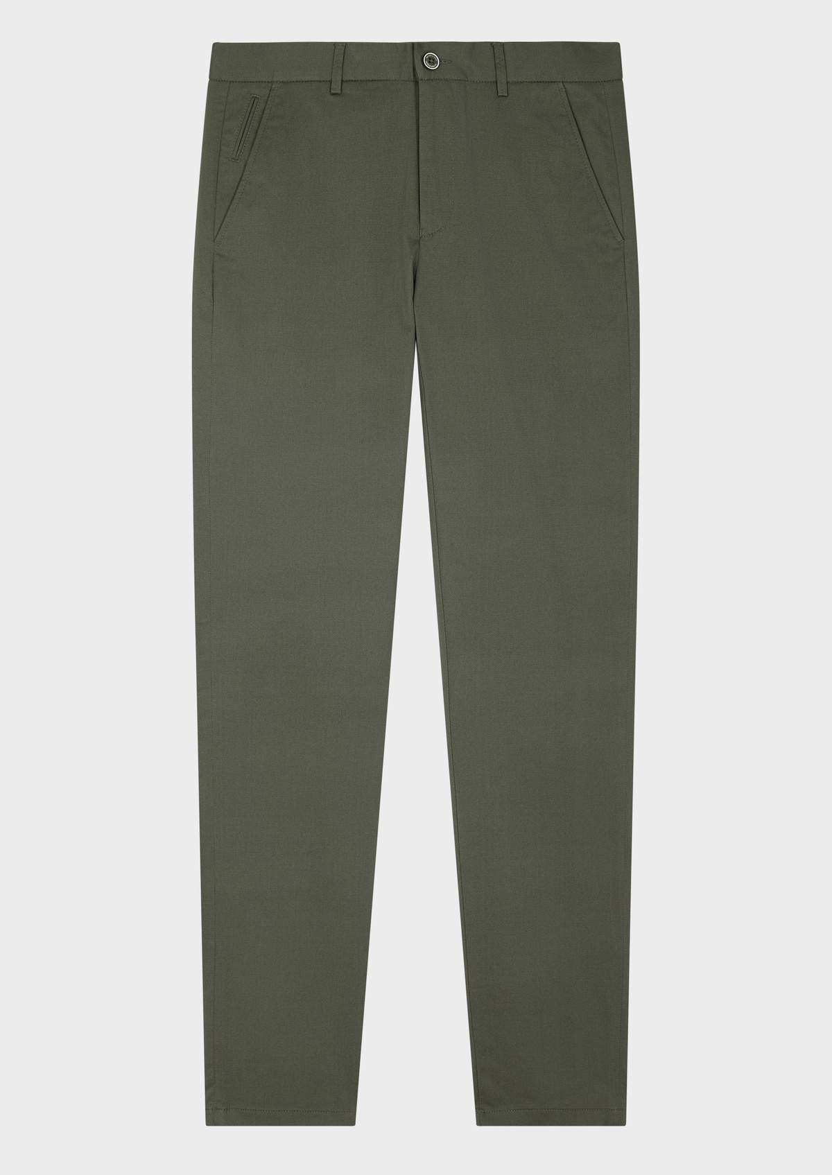 Chino slack skinny en coton mélangé stretch uni kaki