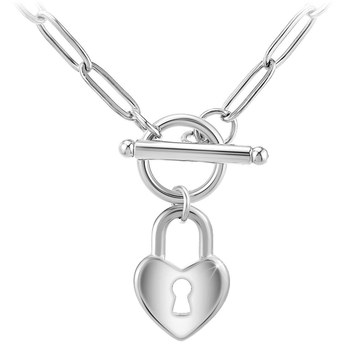 Collier coeur SC Crystal en acier inoxydable