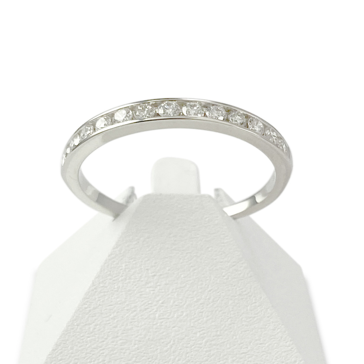 Bague d'occasion or 750 blanc diamant