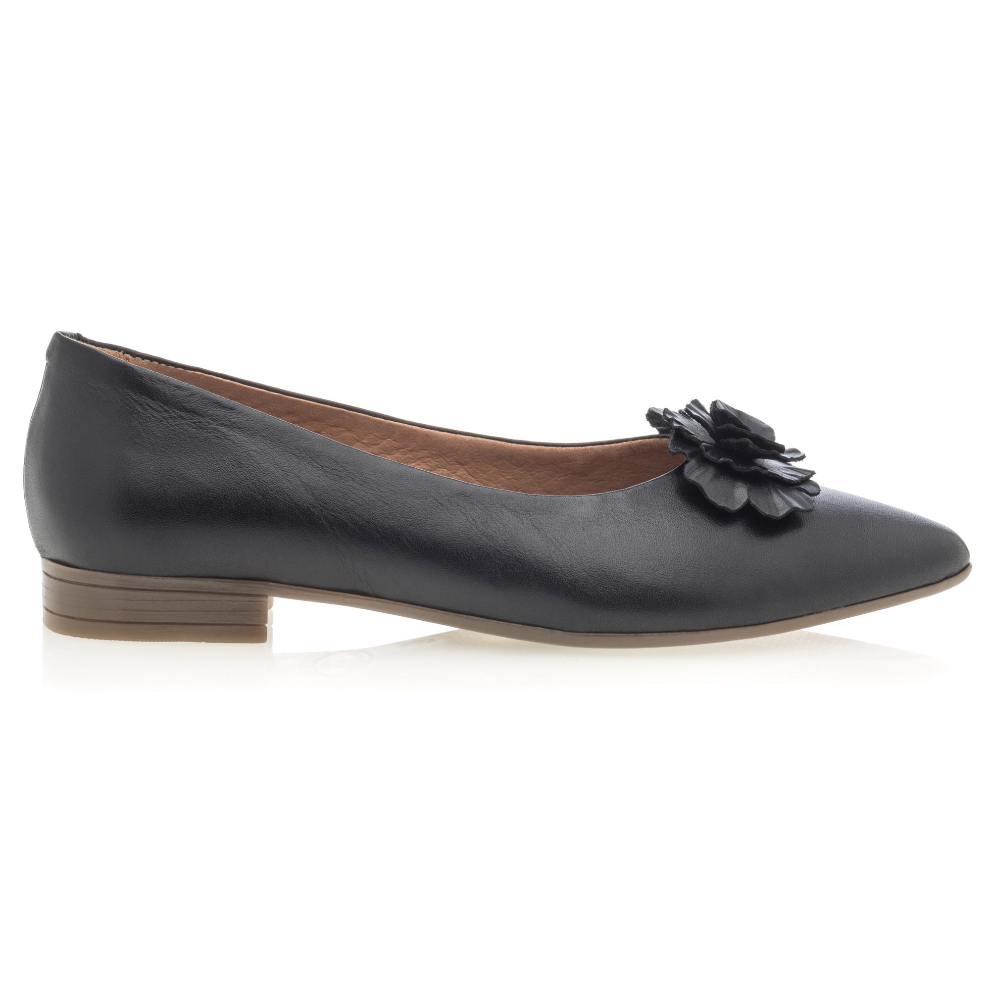 Ballerines Femme en cuir noir