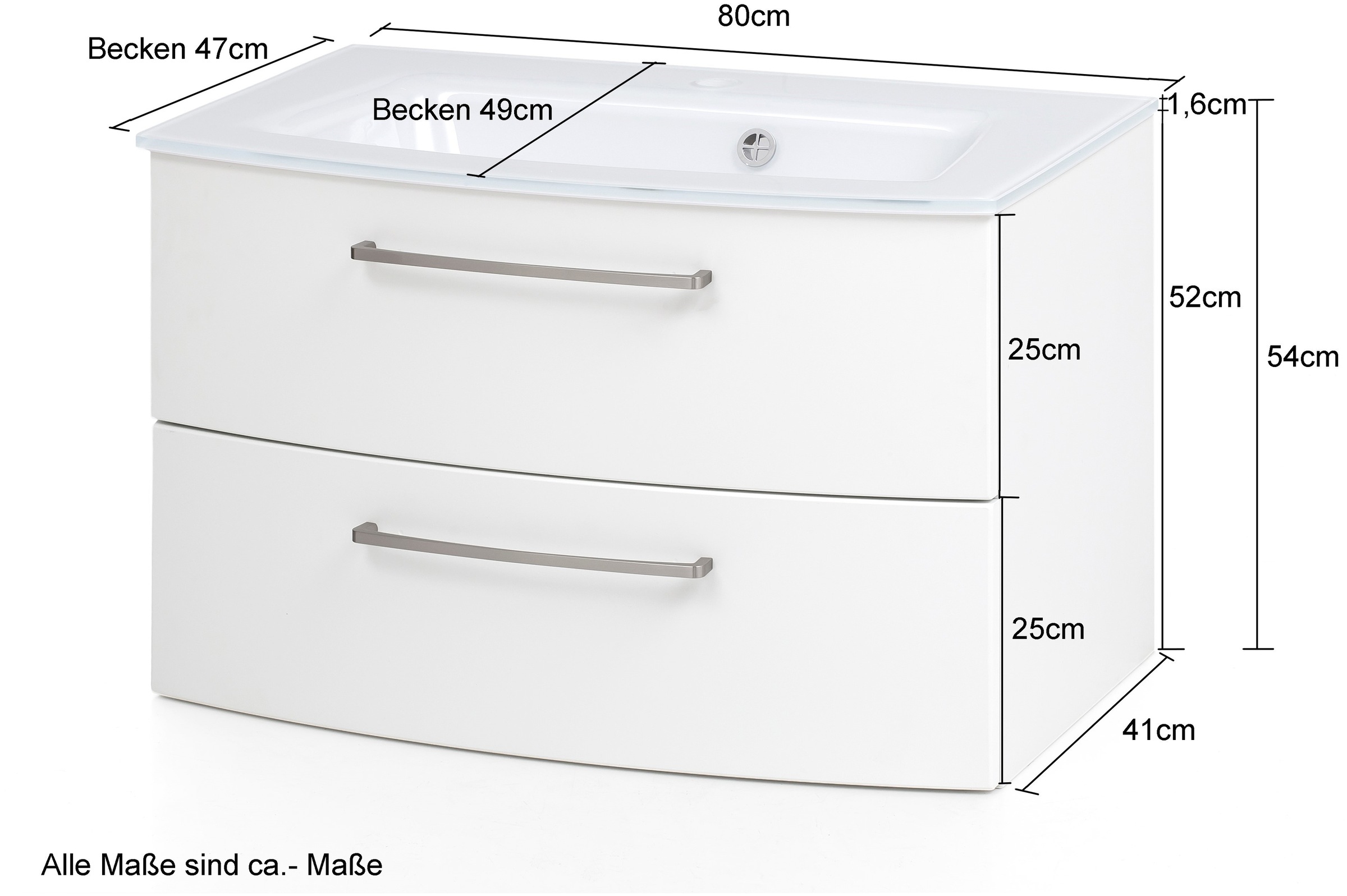 welltime Waschtisch »Windau« Breite 80 cm, mit Soft-Close Funktion