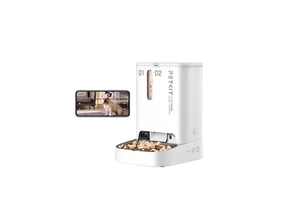 PETKIT | Feeder with Camera | P591 YumShare Dual-hopper | Capacity 2 3 L | White