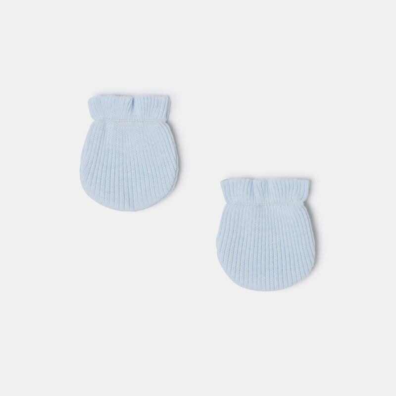 Moufles en coton tubulaire bleues naissance Absorba Bleu