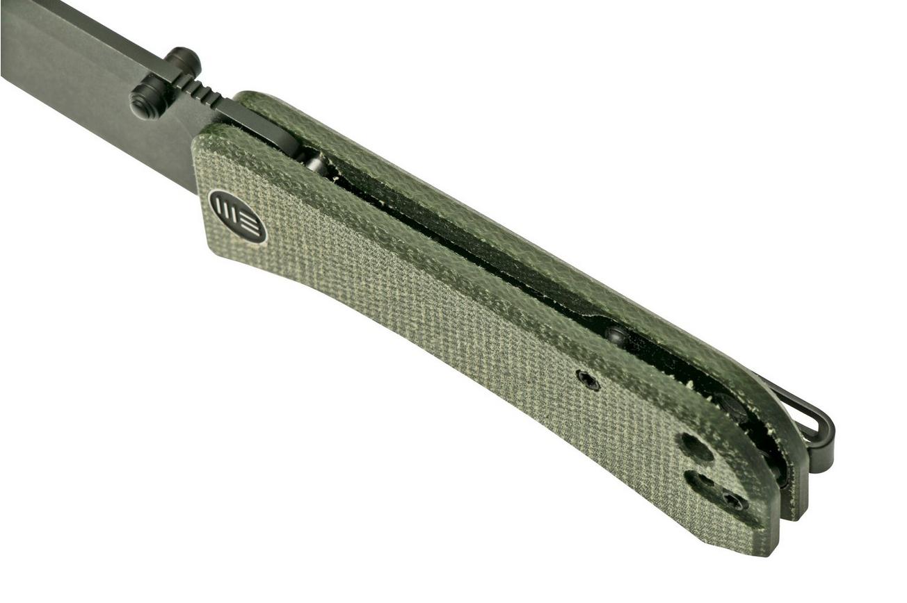 WE Knife Banter 2004J Dark Green Micarta, Black zakmes, Ben Petersen design
