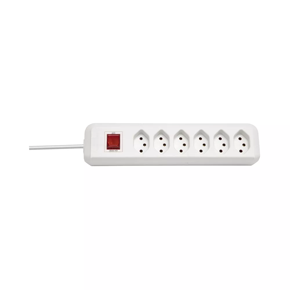 brennenstuhl cleverLINE 6-fach Steckdosenleiste mit Schalter 3m H05VV-F 3G1.0 weiss CH