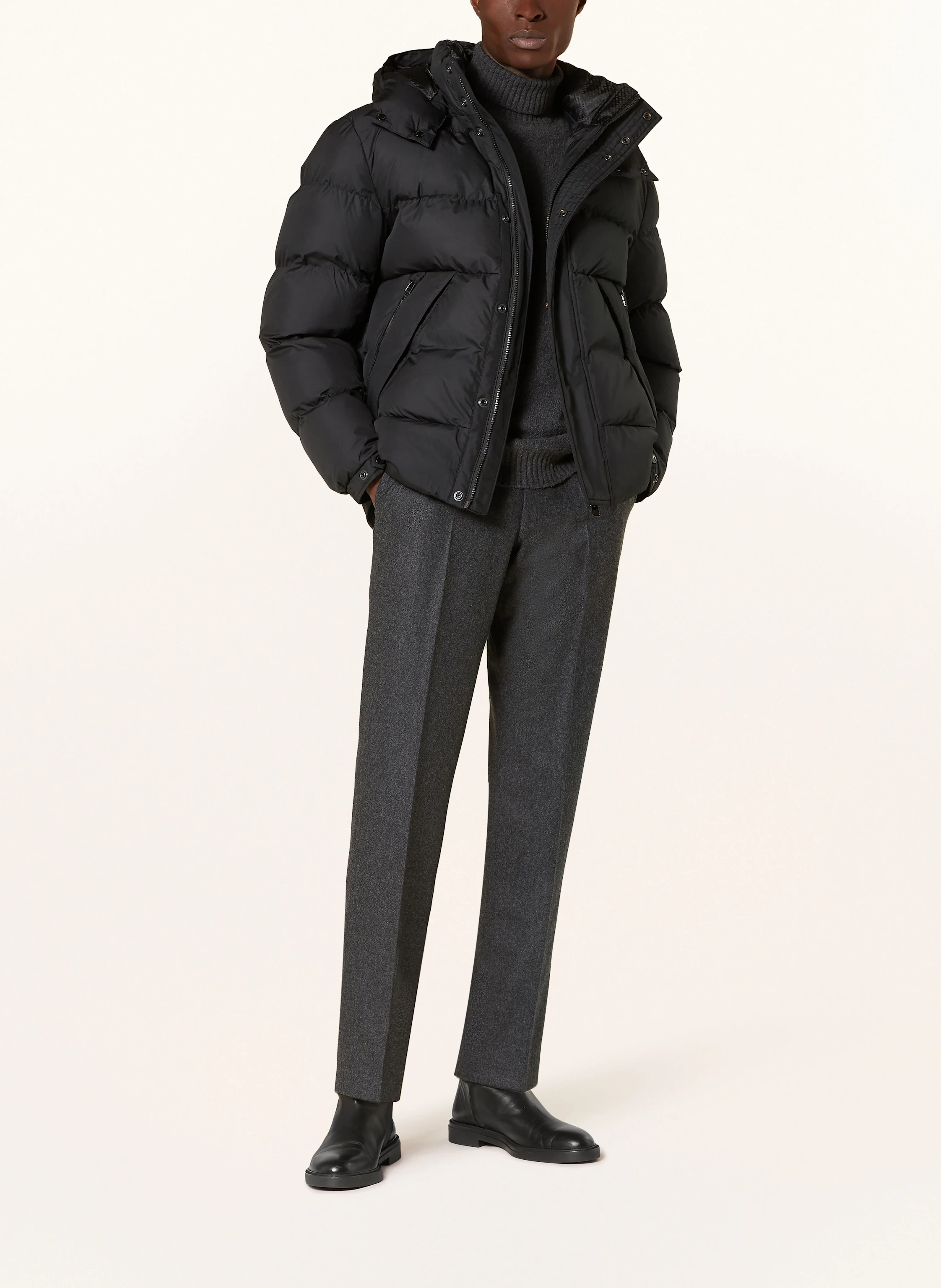 BOSS Steppjacke CORBINIAN mit abnehmbarer Kapuze
