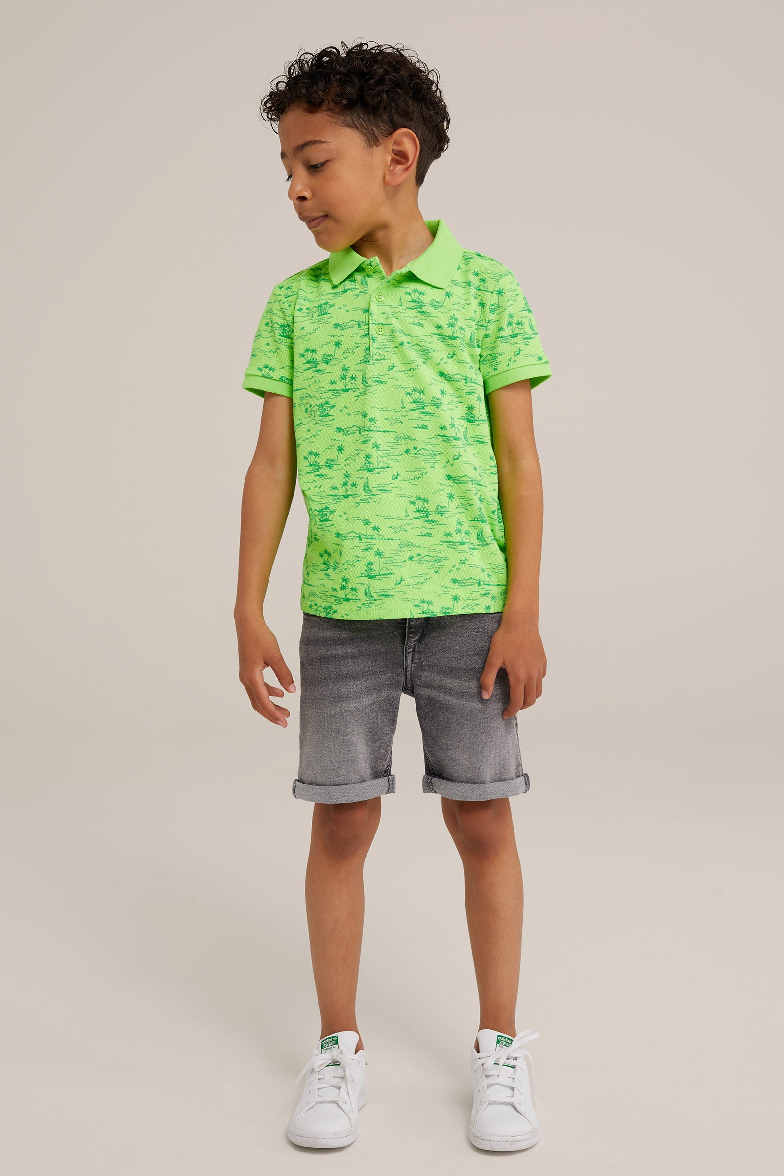 Jongens polo met dessin WE Fashion Felgroen