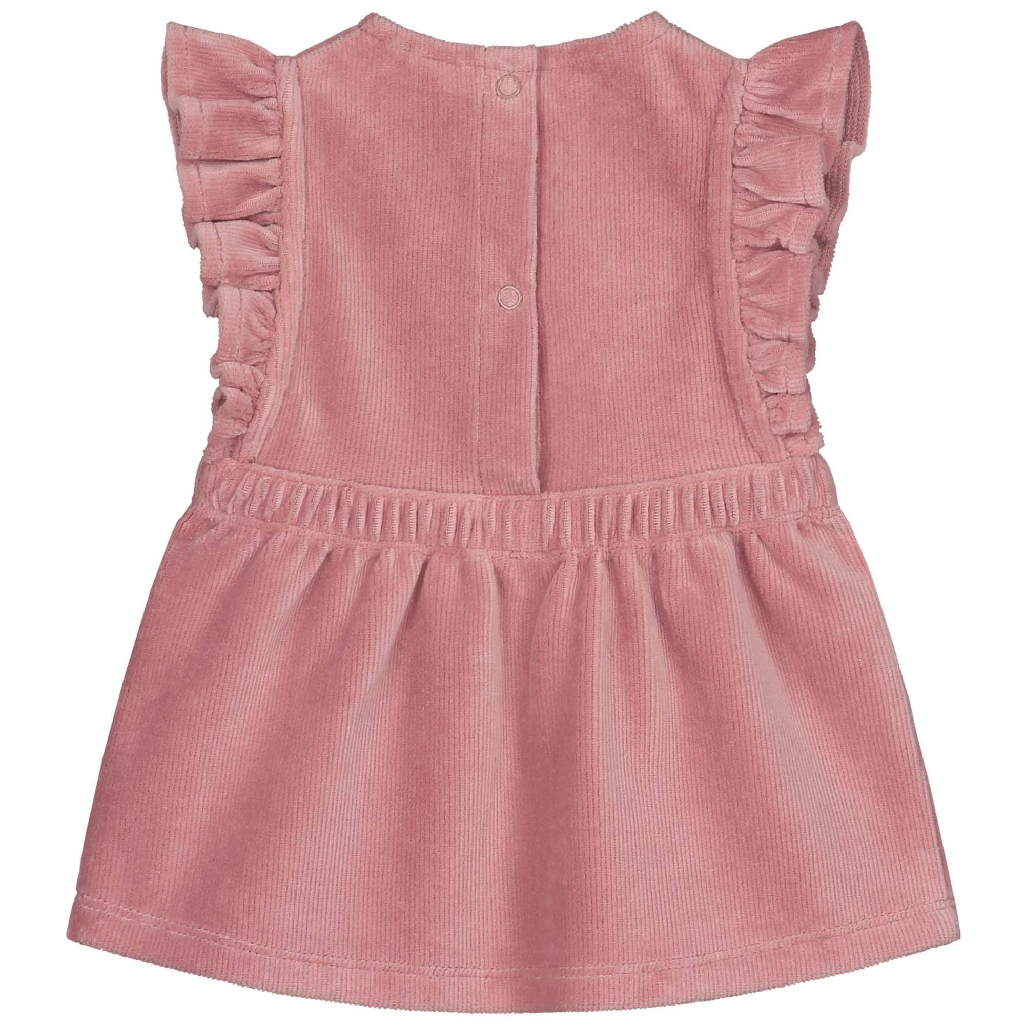 Prénatal newborn jurk rib velours mouwloos effen roze