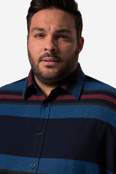 Men+ Streifen-Flanellhemd, Langarm, Kentkragen, Modern Fit, bis 8 XL