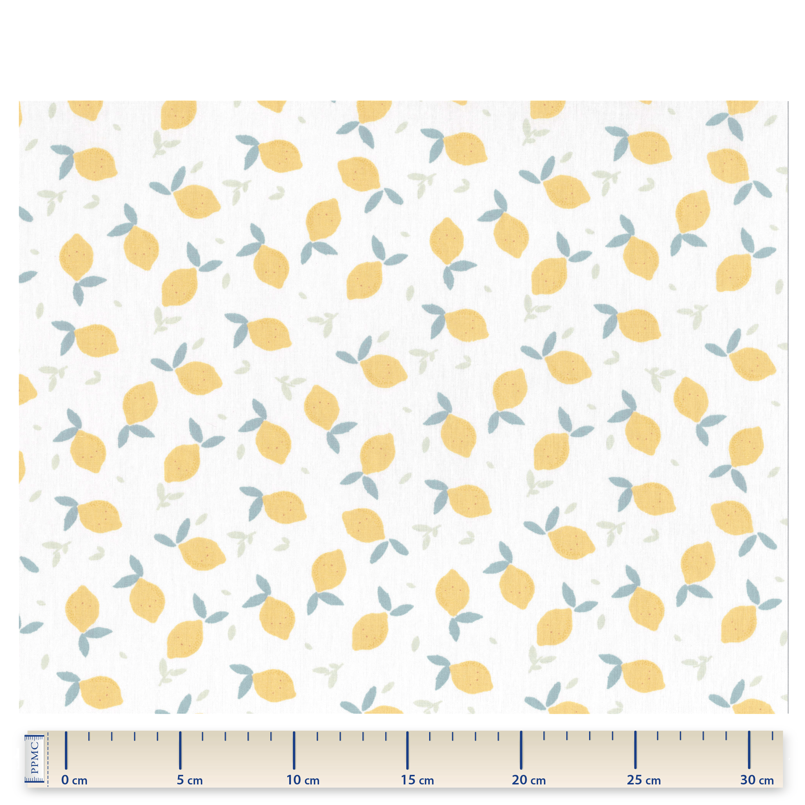 Tissu Coton Au Mètre Citrons Jaune Blanc Ex1056