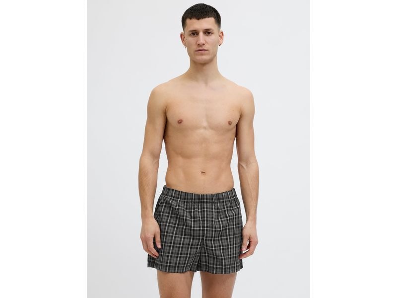 JACK&JONES Unterhosen Herren Woven 3er Pack Grau/Schwarz, S Herren-Boxershorts