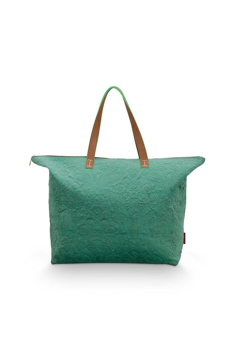 Pip Studio Tote Bag Velvet Quiltey Days Green