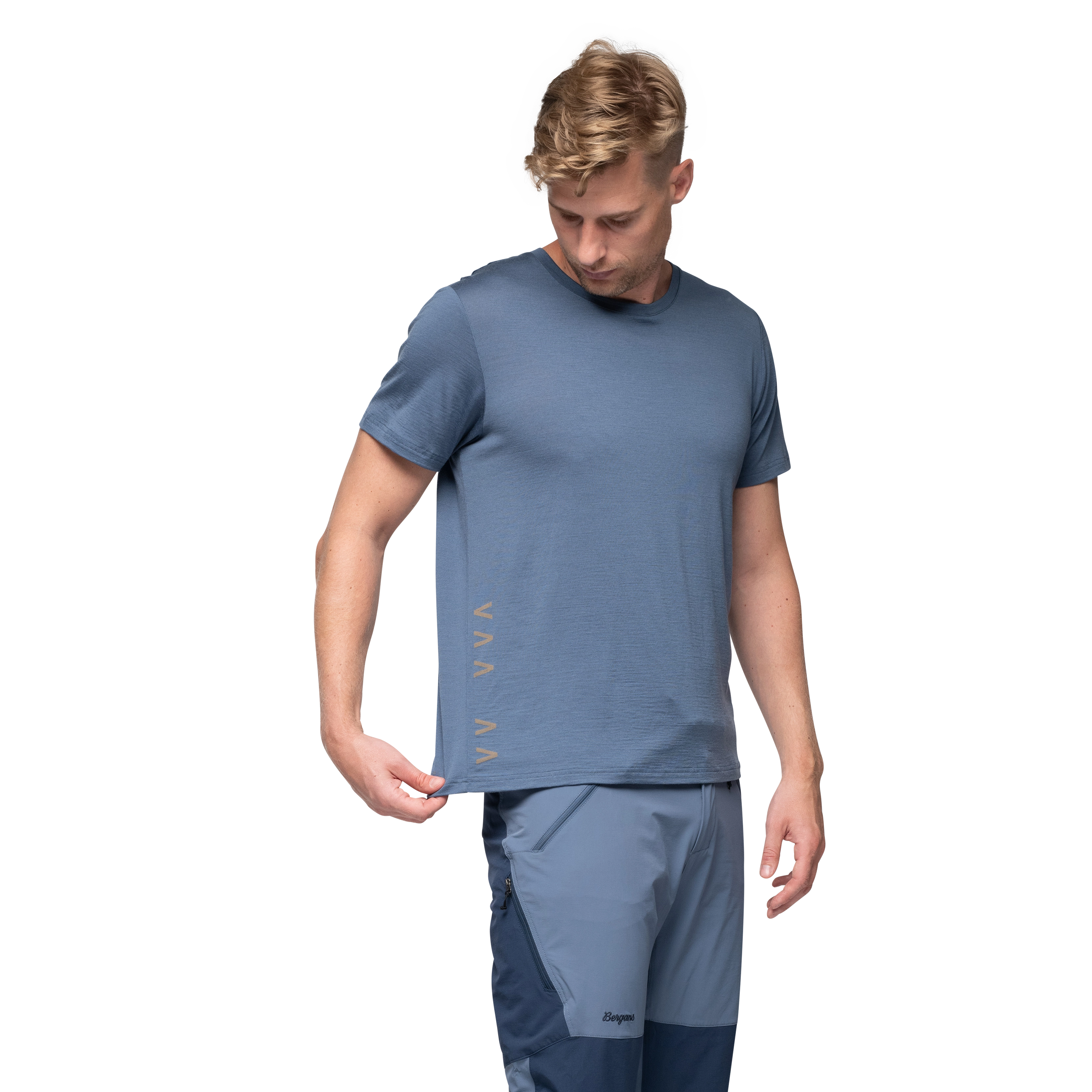 Vaagaa Adventure Merino Tee Men Granite Blue